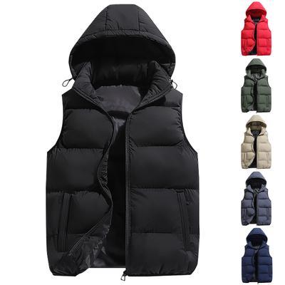 Men's Down-Filled Vest Winter Insulated Outdoor Vest Thickened Sleeveless Jacket