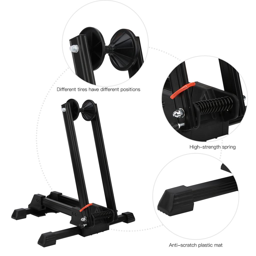 Foldable Wheel Stand Holder Mountain Bike Floor Parking Rack Repair Support