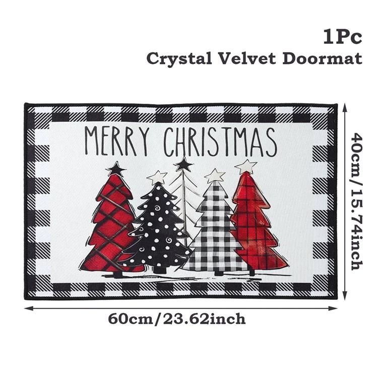 New Christmas-Themed Doormat Indoor/Outdoor Entryway Mat Bathroom & Foyer Rug Durable, Easy-To-Clean Holiday Home Decor