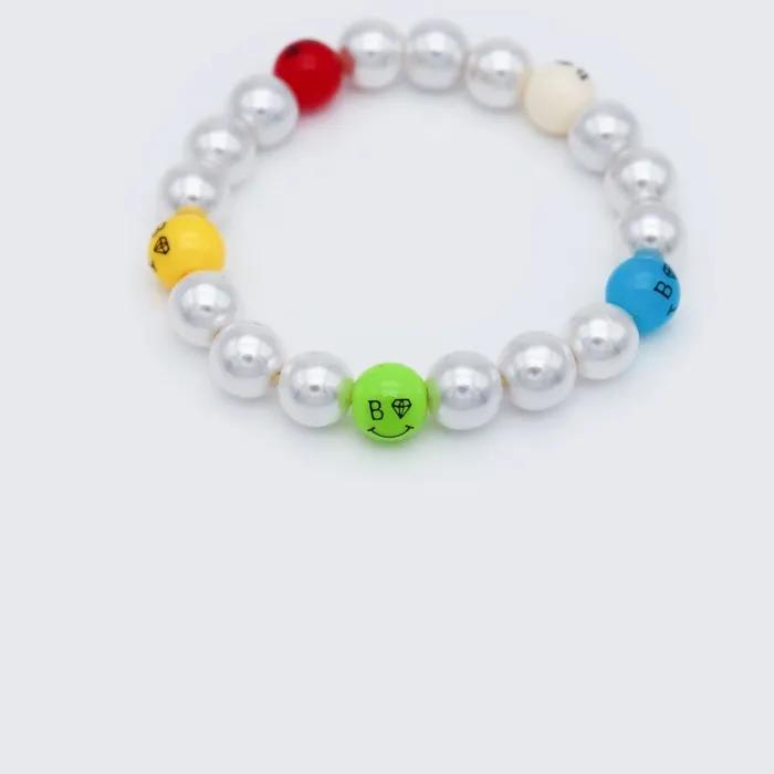 Bold Pearl Kitsch Smile Ball Bracelet