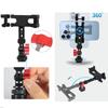 Magnetic Phone Holder Tripod Mount Clamp Aluminum Alloy with Cold Shoe Mount 1/4 " Screw for Smartphone