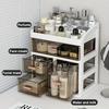 A cosmetic storage box with drawers, a large capacity dust-proof skincare display rack, and countertop organizer