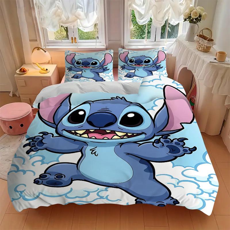 Stitch Clouds Print 3Pcs Bedding Setduvet Cover With 2 Bedropillowcase Home Birthday Gift
