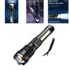 Strong Led Rechargeable Flashlight With Cob Work Light For Camping And Emergency Use