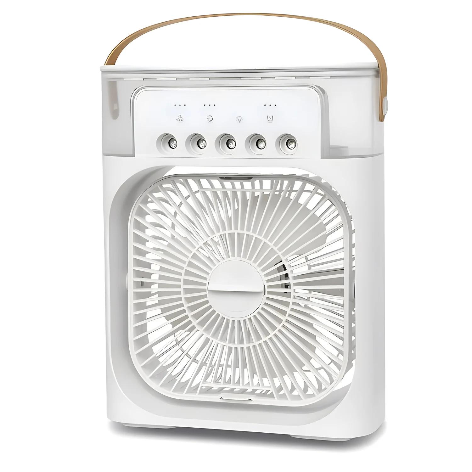 

Портативный вентилятор кондиционеры USB электрический вентилятор светодиодный ночник водяной туман веселье 3 в 1 охладитель воздуха для кондиционера вентилятор none белый