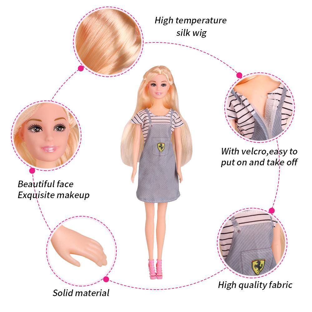 30CM Doll Set Jointed Doll Clothes Toy Accessories Family Set