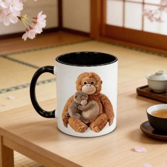 Tazza da Caffè Carina Proteggi Pugno La Scimmia Tazze in Ceramica 350ml Tazza da Tè Scimmietta Ispiratrice Regalo Motivazionale Unico Amanti degli Animali
