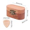 Guitar Pick Holder with 10 Picks - Wooden Pick Box with 2 Wood + 8 Celluloid Picks, Music Accessory Storage for Guitar Players
