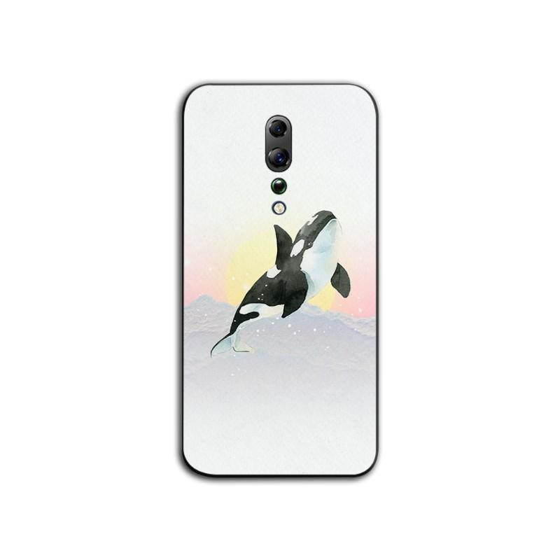 Killer Whale Orca Watercolor Phone Case For OPPO Find X5 X3 X2 A93 Reno 8 7 Pro A74 A72 A53 Soft Black Phone Cover