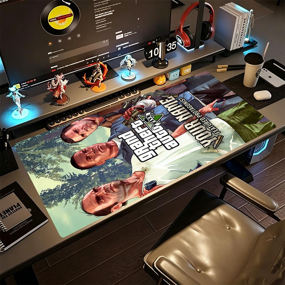 Gta Customize Your Name Mouse Pad Desk Mat HD Print Desk Pad Non-Slip Rubber Bottom Perfect for Office Desktop Supplies School Home