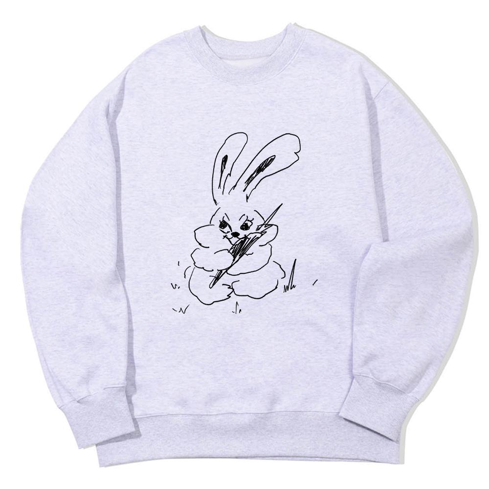 Awesome Us Rabbit Eating Plant Sweat Shirts_3 Color