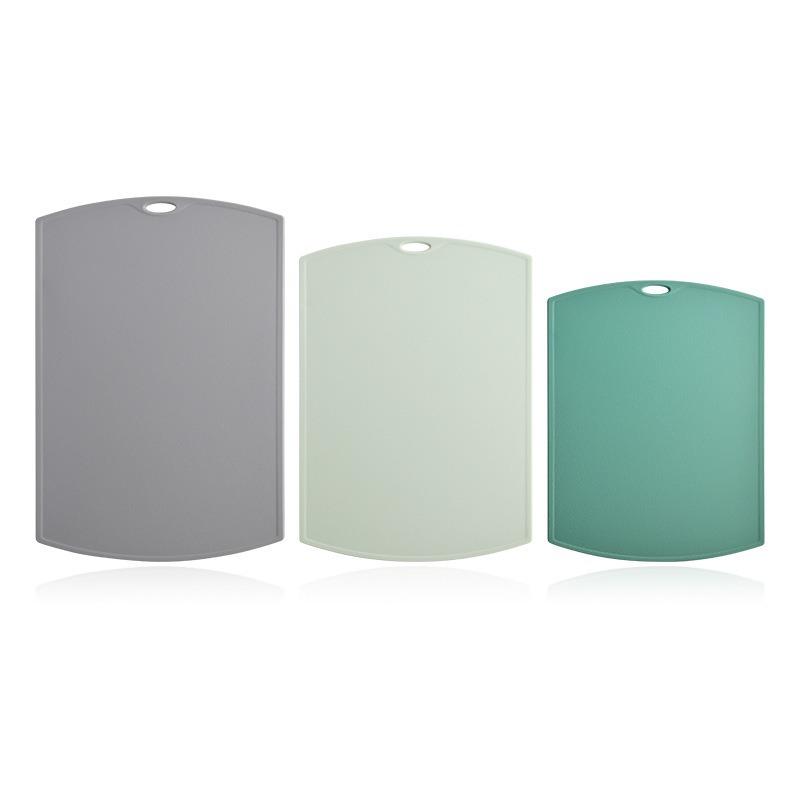 Dual-Sided Kitchen Cutting Board: Durable, Hangable Plastic Board for Meat, Fruits, and Cooked Food.