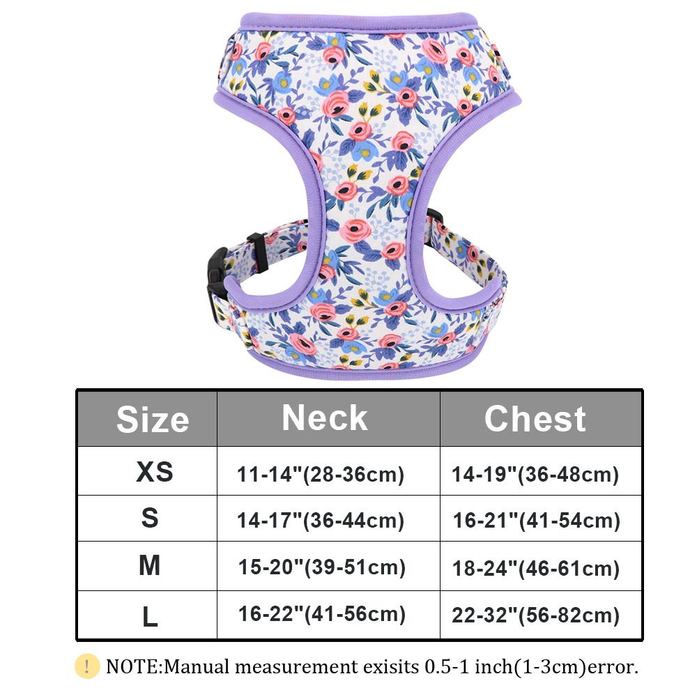 Fashion Printed Nylon Dog Harness Reflective French Bulldog Pug Harness Dog Vest For Small Medium Dogs Cats Walking Training