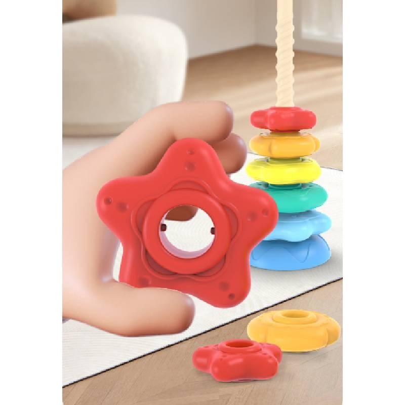 Tower Rainbow Rotating Children Early Education Educational Plastic Toys Gifts