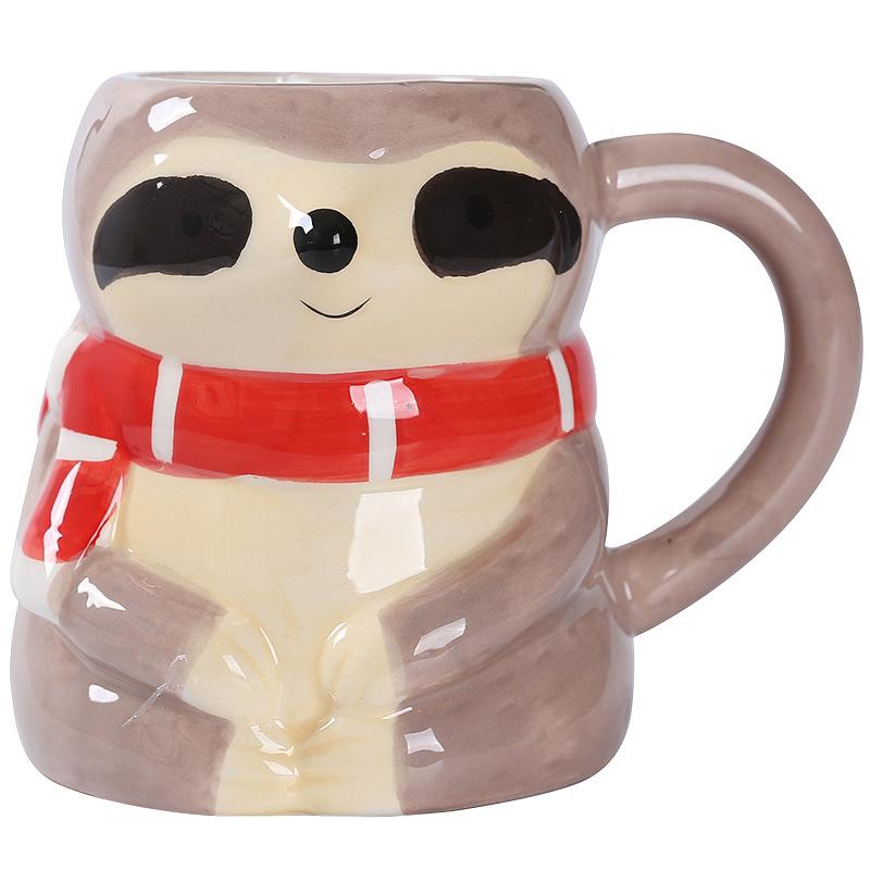 Breakfast Milk Cup Creative Sloth Shaped Mug Cute Cartoon Ceramic Cup Ceramic Office Mug Kitchen Utensils and Supplies