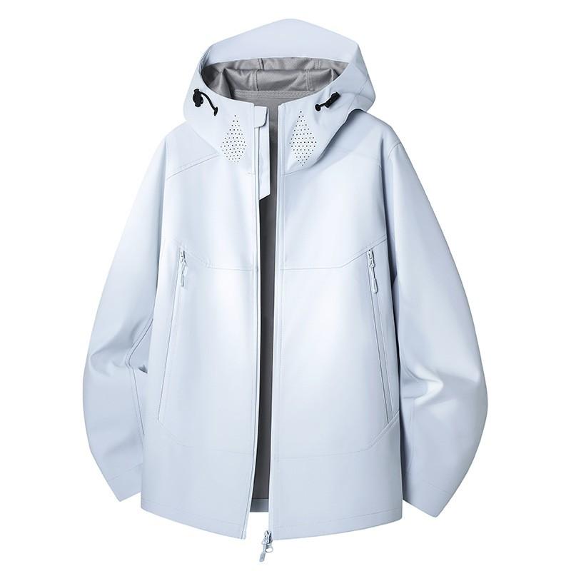 Mens Windproof Waterproof Softshell Jacket Outdoor Hiking Coat With Hood Loose Fit
