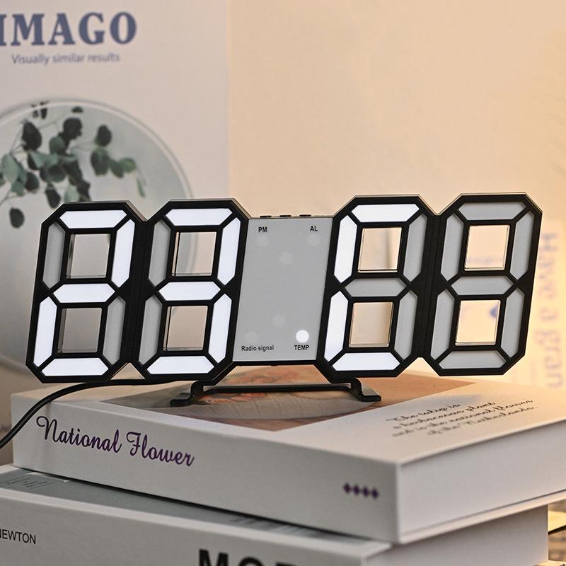 

Multifunctional 3D Digital Wall Clock with Japanese and German Radio-Controlled Time Calibration 235*93*18mm