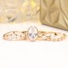 Exquisite Four Pieces Oval Zircon Ring Set for Women Fashion Jewelry Gift
