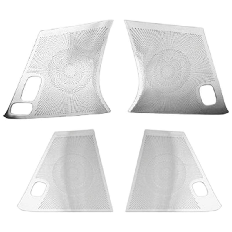 4Pcs Stainless Steel Door Speaker Cover Trim Compatible with For Volvo For S90 2017 To 2026 OEM Fit No Modification Needed