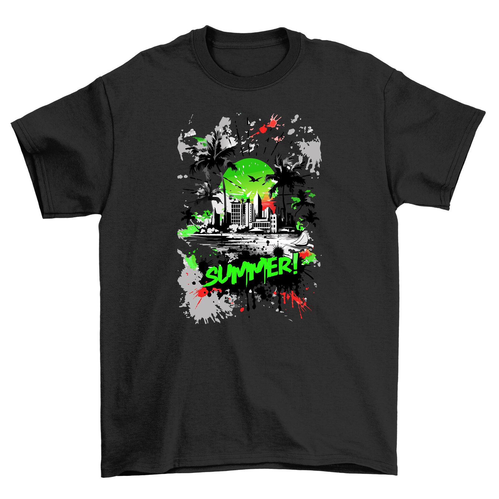 

Summer_50 Funny T-Shirt Mens Womens Tees Top - Palm Trees, Sunshine, and 50 Shades of Summer Coolness 4XL