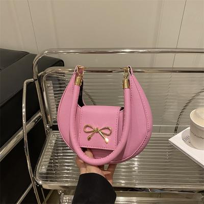 2025 Spring New Large-capacity Bow Decoration Solid Color Temperament Fashion Single Shoulder Casual Women's Bag Women