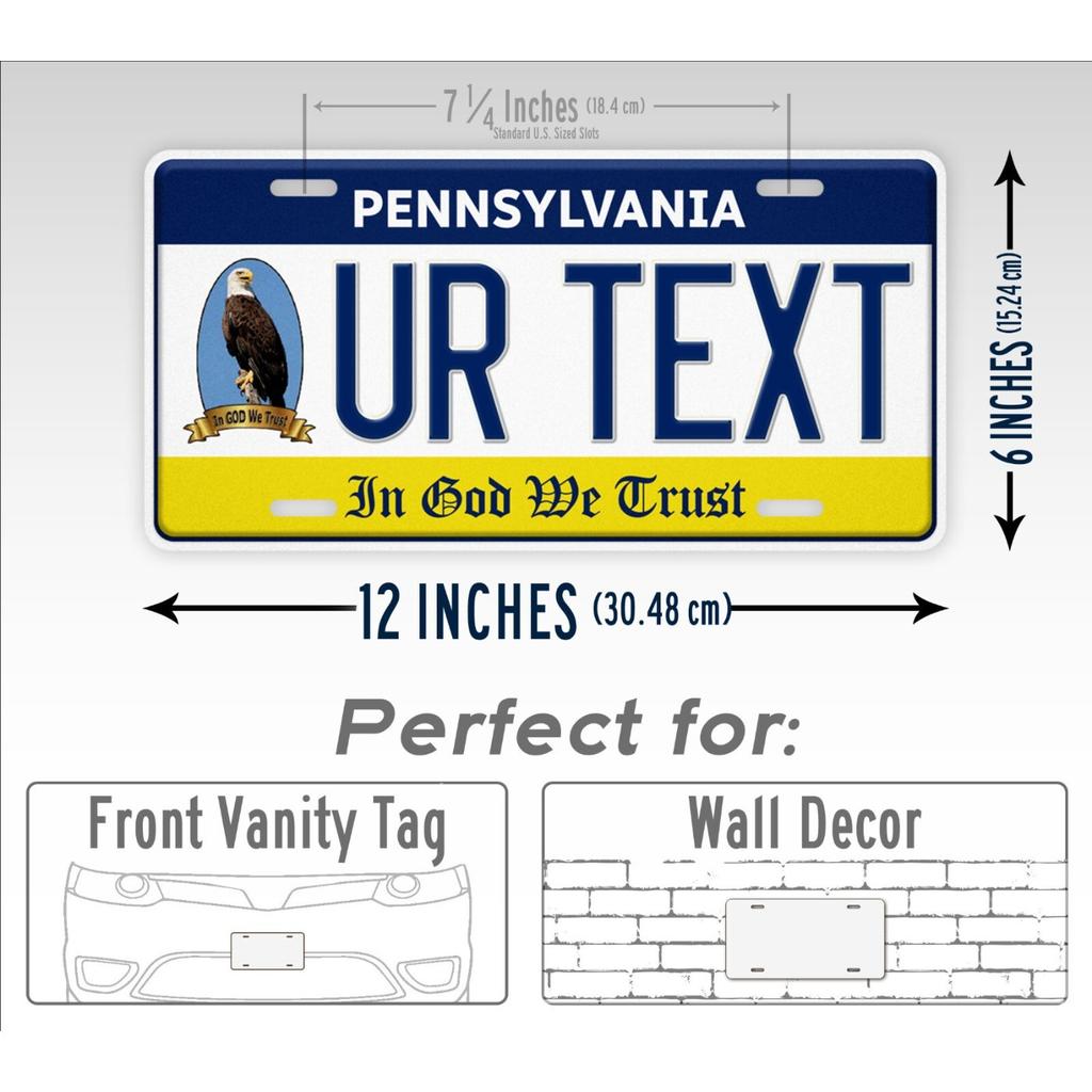 Personalized Pennsylvania State Tin Sign Decorative Plaque Waterproof for Car Home Garage Wall Decor