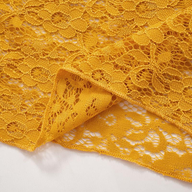 Damen Herbst Sexy Revers One-Shoulder Langarm Spitze Schlank Kleid