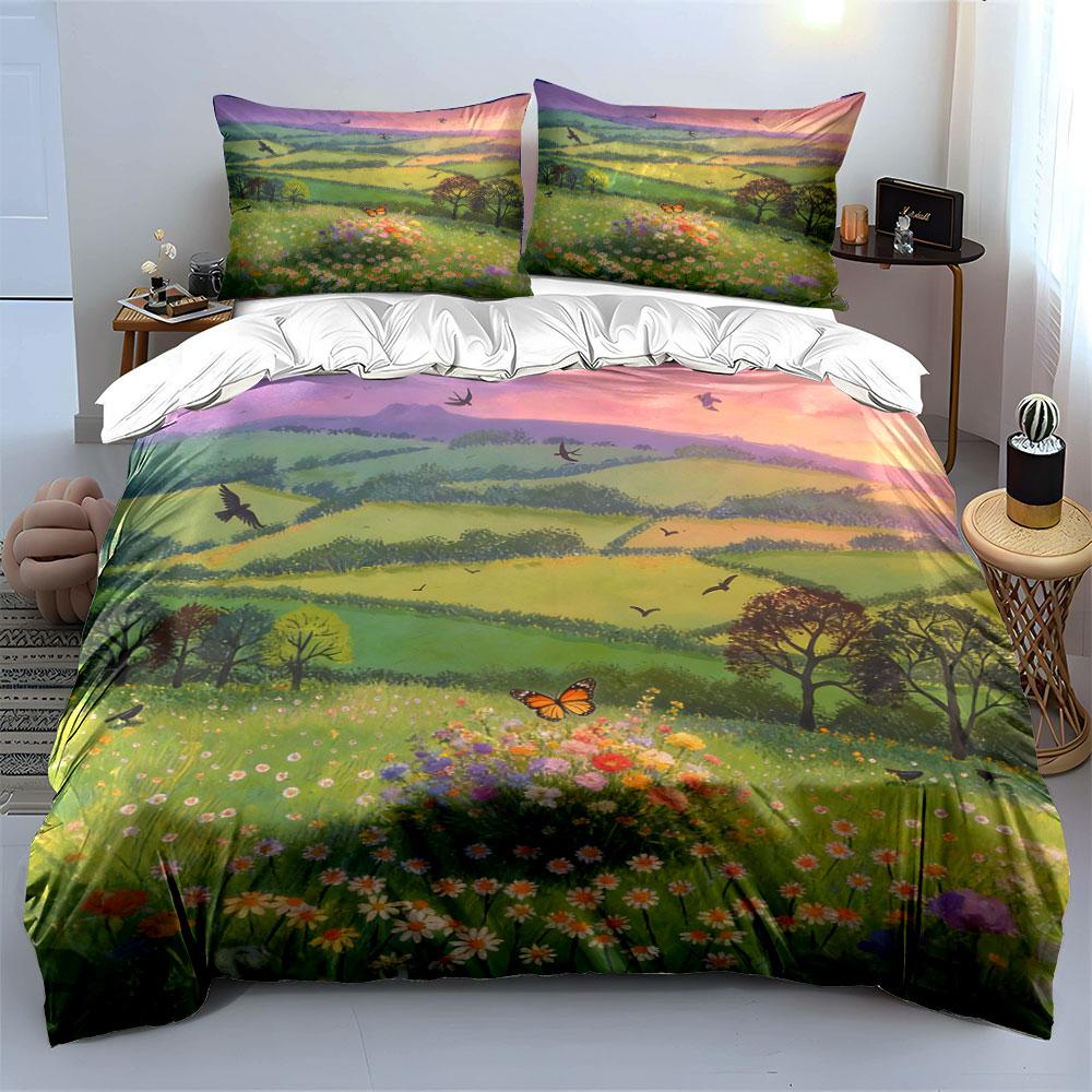 Nature Scenery Decor Set Soft Comfortable Duvet Cover Bedding Set Included 1*Duvet Cover & 2*Pillowcases, Gift