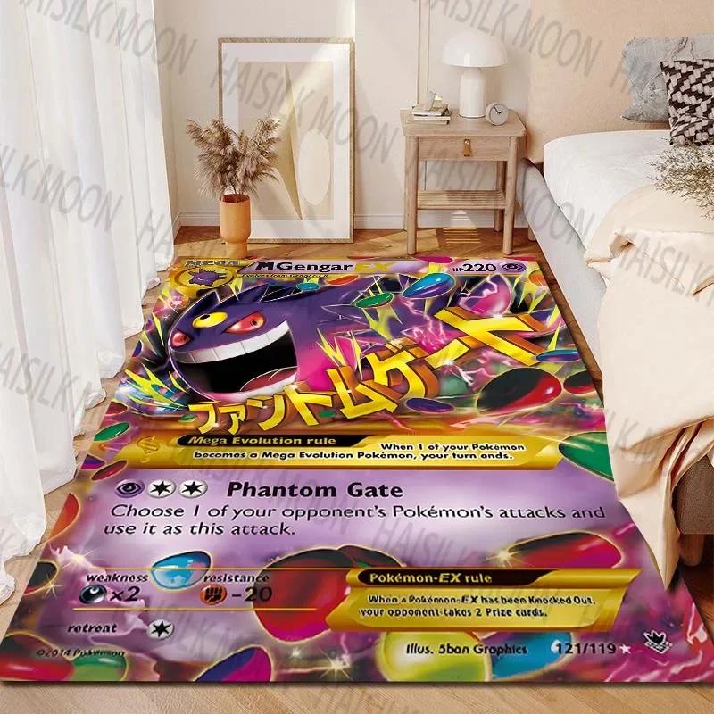 Cartoon Gengar Pokémon Card Printing Carpet for Living Room Bedroom Kid's Room Home Decor Area Rug Sofa Play Mat Gift Potdemiel