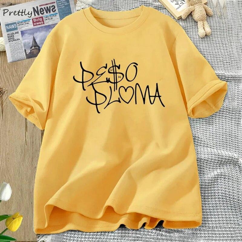 

Peso Pluma женская футболка, летние футболки с короткими рукавами, хлопковая повседневная одежда с короткими рукавами и принтом, эстетичная одежда, топы унисекс 4XL