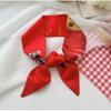 Dragon Pattern New Year Red Silk Scarf Printed Scarf Hair Band Retro Long Scarf  Women