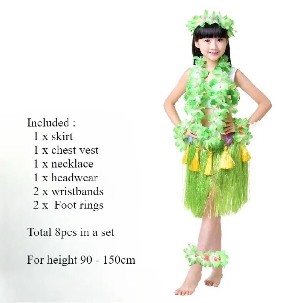 7/8Pcs Costume Hawaiian Costumes Wristbands Hula Dancer Costume  Hawaii Party Supplies
