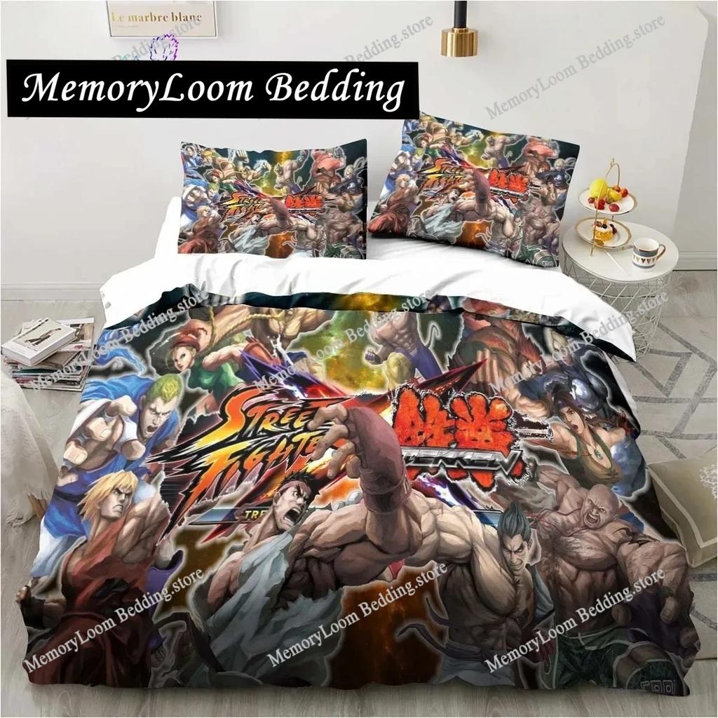 3D Printing Trendy Soft Street Fighter Game Bedding Set Duvet Cover Pillowcase Comforter King/Queen Size Boys Adult Bed Set