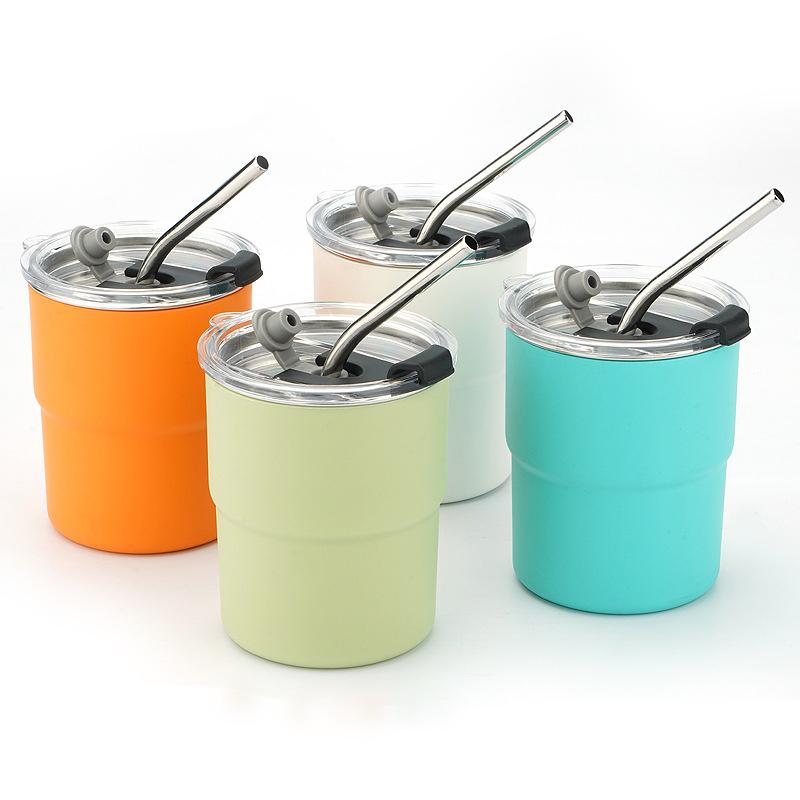 Outdoor Camping Travel Cup Cute Shot Glasses with Straw, Mini Shot Tumbler with Lid and Straw, Kawaii Insulated Tumblers
