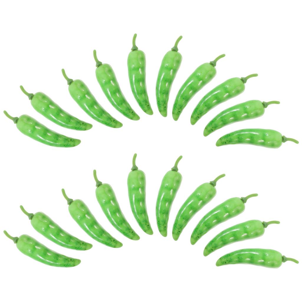 20Pcs Artificial Chili Peppers Realistic Simulation Fake Vegetable Decoration Photo Props Home Shop Display Foams Pepper