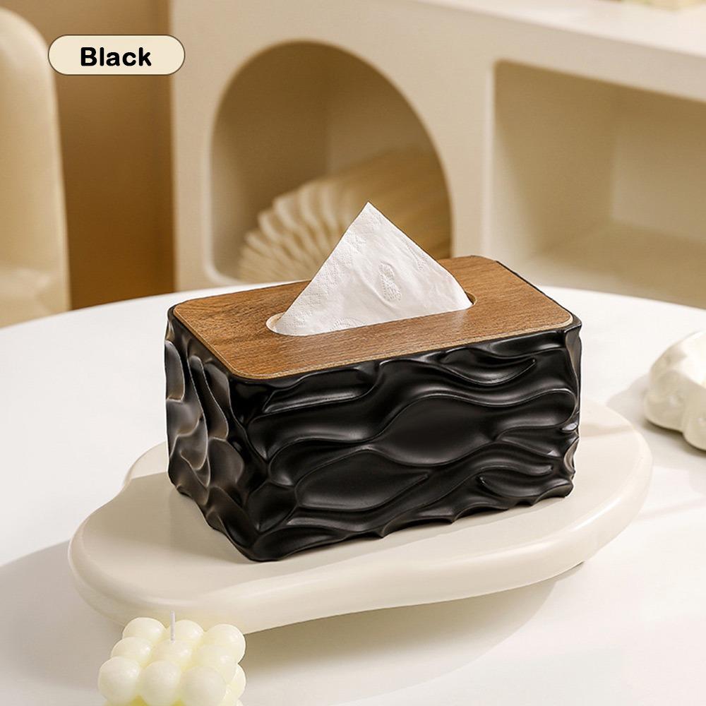 Durable Large Capacity Tissue Box Cover Dust-proof Creative Tissue Storage Box Wooden Lid Elegant Tissue Box Holder Living Room