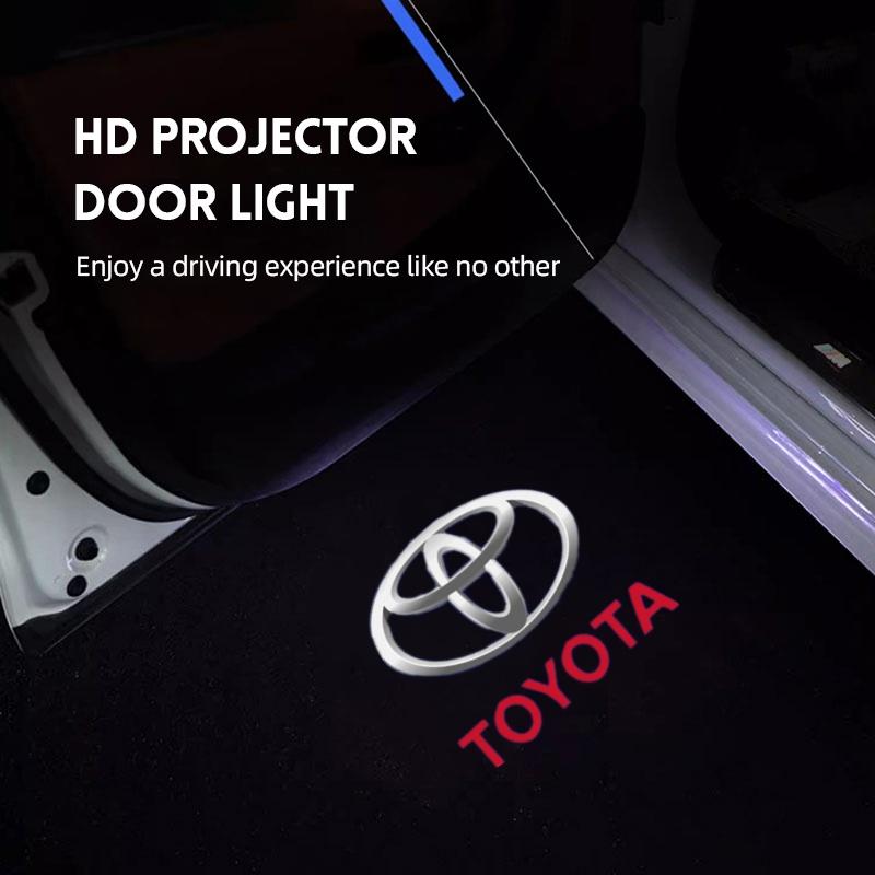 For Toyota NHW221Night Light sticker For Toyota Led Car Door Welcome Lamp Laser Projector Logo Camry Corolla Prius RAV4 Land Cruiser Prado Tundra
