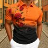 Polo Elegante da Uomo con Stampa Floreale Rosa T-shirt a Maniche Corte da Uomo per Esterno e Strada Top Estivo per la Casa Maglietta Casual Polo da Uomo e da Donna