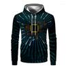 2023 Electronic Chip Pattern Fashion Devil  3D Printing Hoodie Men's Casual Funny Pullover Hip Hop