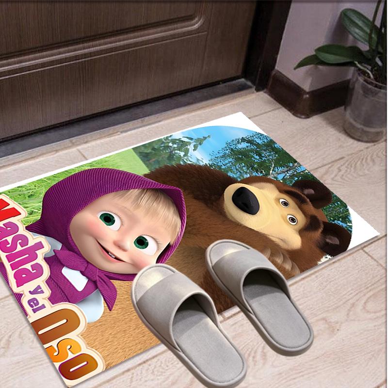 Masha and The Bear Pattern Rug, Indoor/Outdoor Mat, for Picnic, Gameroom, Bedroom, Office, Living Room, Home Decor Carpet, Birthday Gift