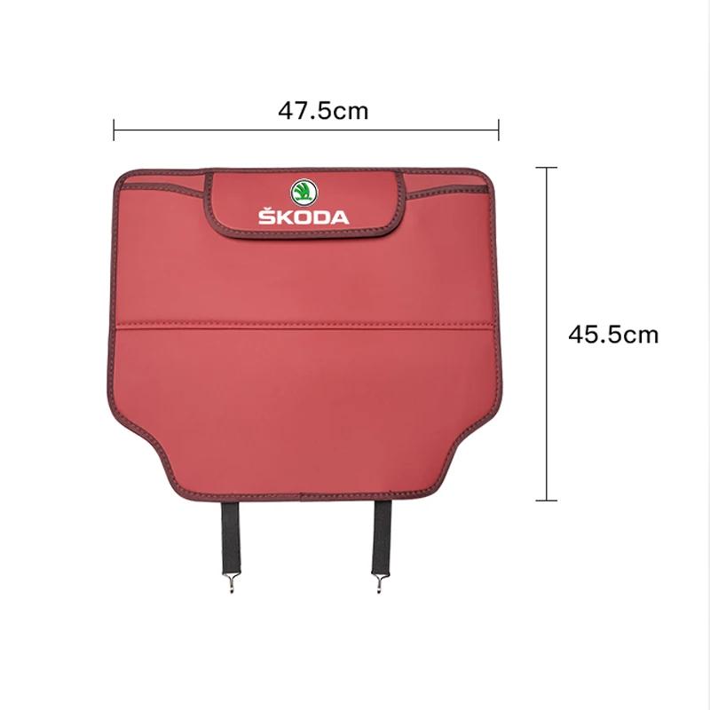 2026 Hot Car Seat Back Anti Kick Cover Leather Protector Pad For Skoda Fabia Superb Yeti Octavia Rapid Kodiaq Mk3 A4 A6 A7 2 3 A