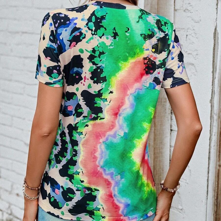 DAFIFY Women's Fashion Summer Spring Casual Short Sleeve O-Neck Blouses & Shirts