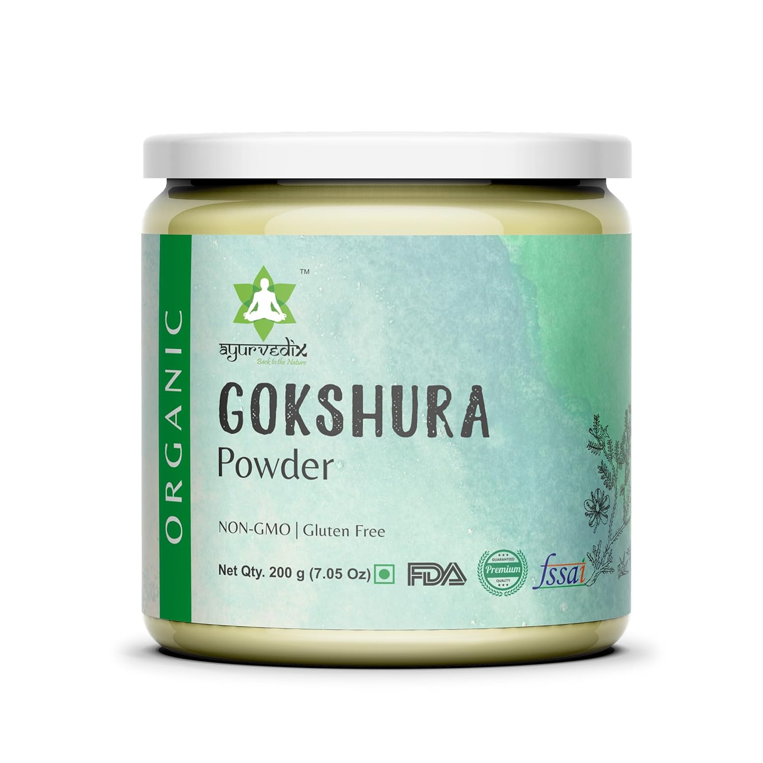 

Ayurvedix Organic Gokshura, Gokhru Powder, Tribulus Terrestris Powder | 200gm 0.4lbs
