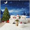 Christmas Starry Sky Moon Pine Forest Backdrop Xmas Decoration Background Winter Backdrop Decorations For Photo Studio Photo Booth Christams Party