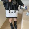 Autumn and winter leisure commuting color matching new fashion college students in class large capacity underarm tote women's bag