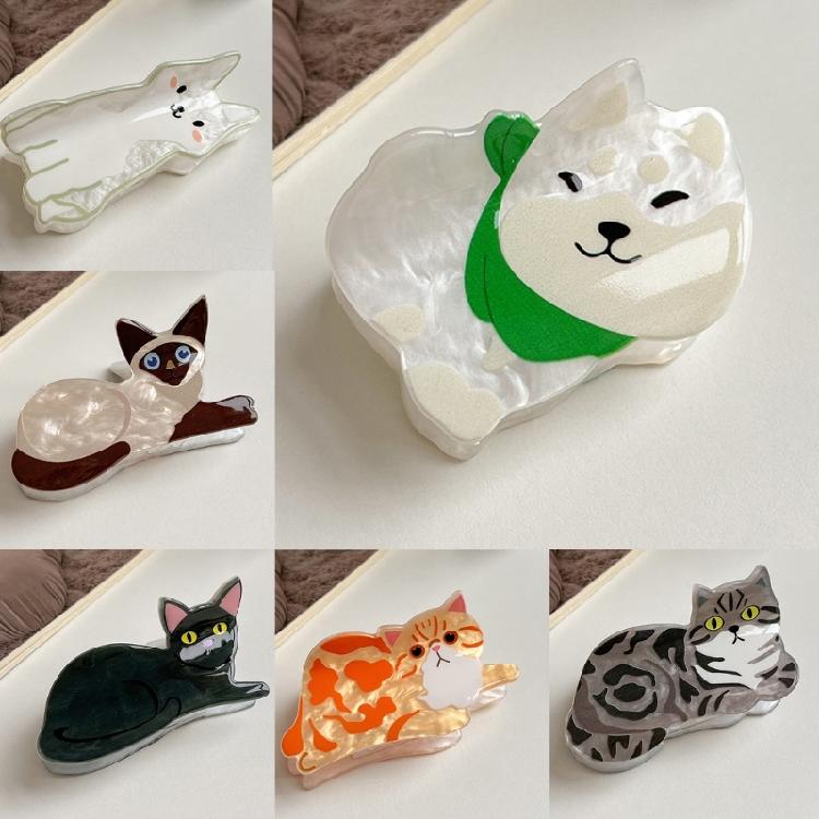 Portable Teen Hair Claw Cartoon Cats/Dogs Braids Ponytail Jaw Clip Easliy Use