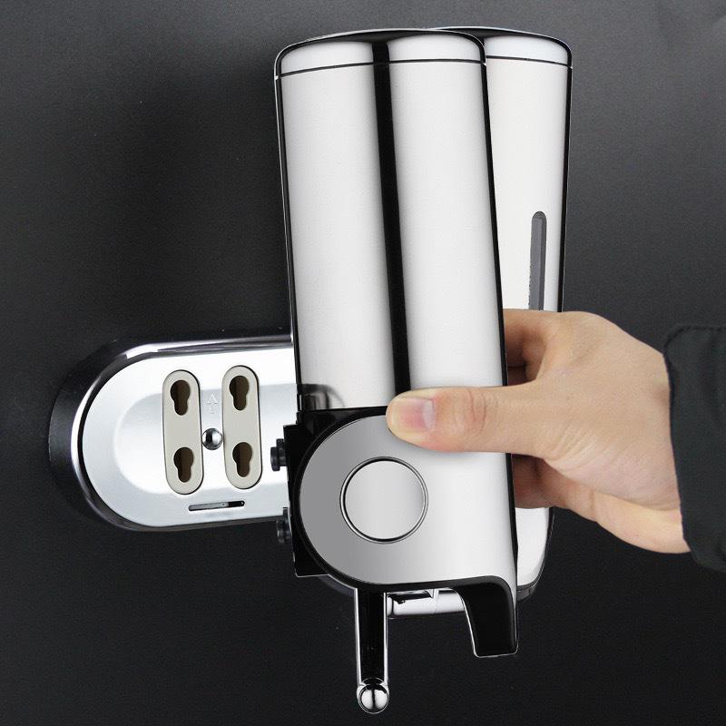 Wall-Mounted Stainless Steel Manual Soap Dispenser for Bathroom