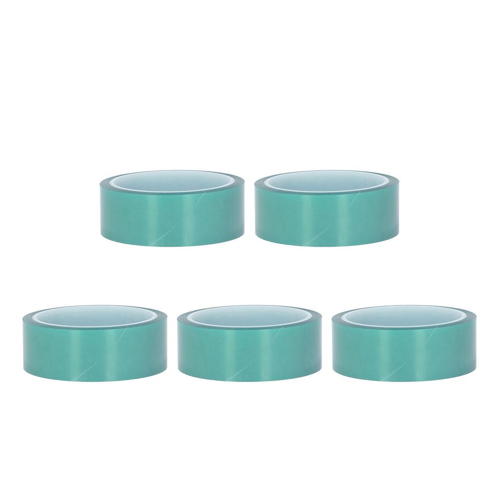 5 buc Bandă de mascare Verde 33mm Lățime 33m Lungime Protecție Vopsire prin pulverizare PET Bandă de înaltă temperatură