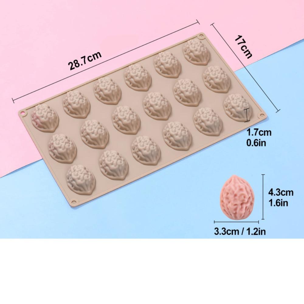 Heat-Resistant Walnut Silicone Molds 18-Cavity Baking Cake Mold New 3D Walnut Cookie Molds  Candy