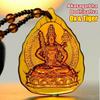 Ice Yellow  Lucky Pendant Long Sweater Necklace Manjushri Amitabha Tibetan Buddhism Religion Amulet Necklaces Unisex Gift